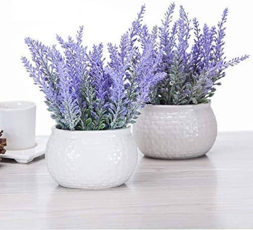 Artificial Mini Potted Lavender Work from Home Office